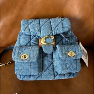 Coach Tabby Denim Backpack with Quilting